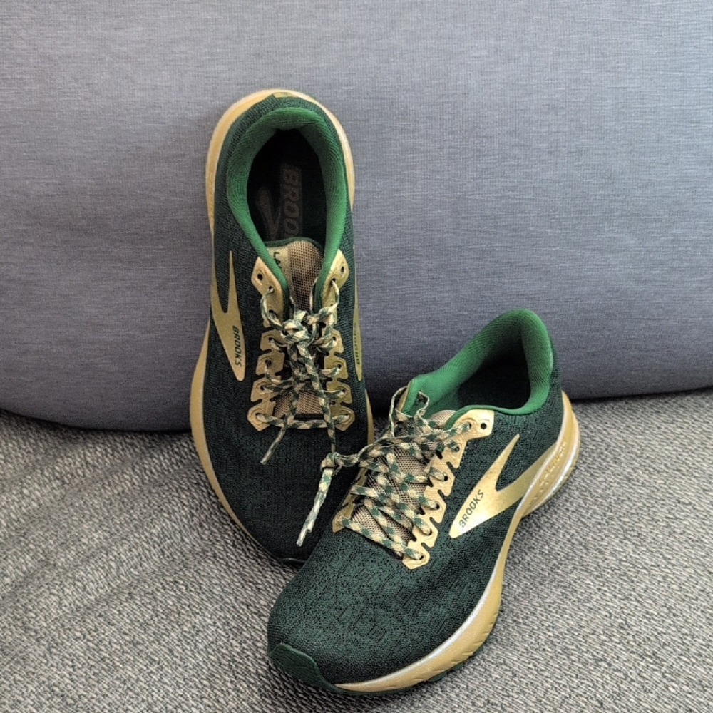 Brooks Emerald and Gold Athletic Shoes
